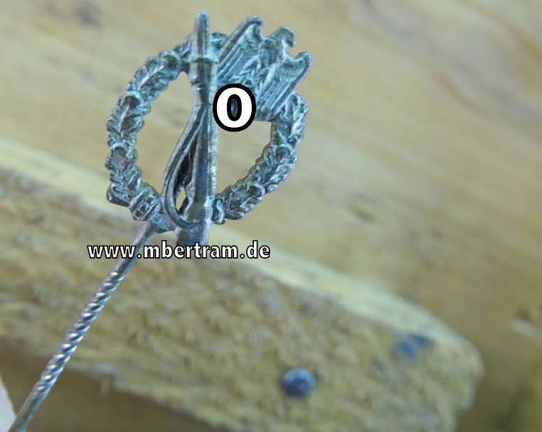 Infanteriesturmabzeichen in Silber -Miniatur, 16 mm, Buntmetallfertigung