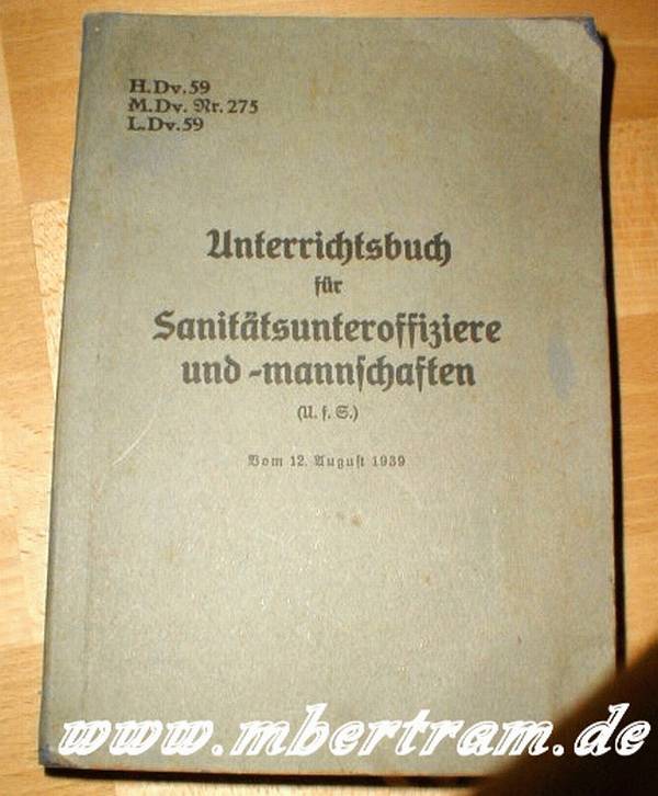 DIENSTANWEISUNG - UNTERRICHTSBUCH SANITÄTER