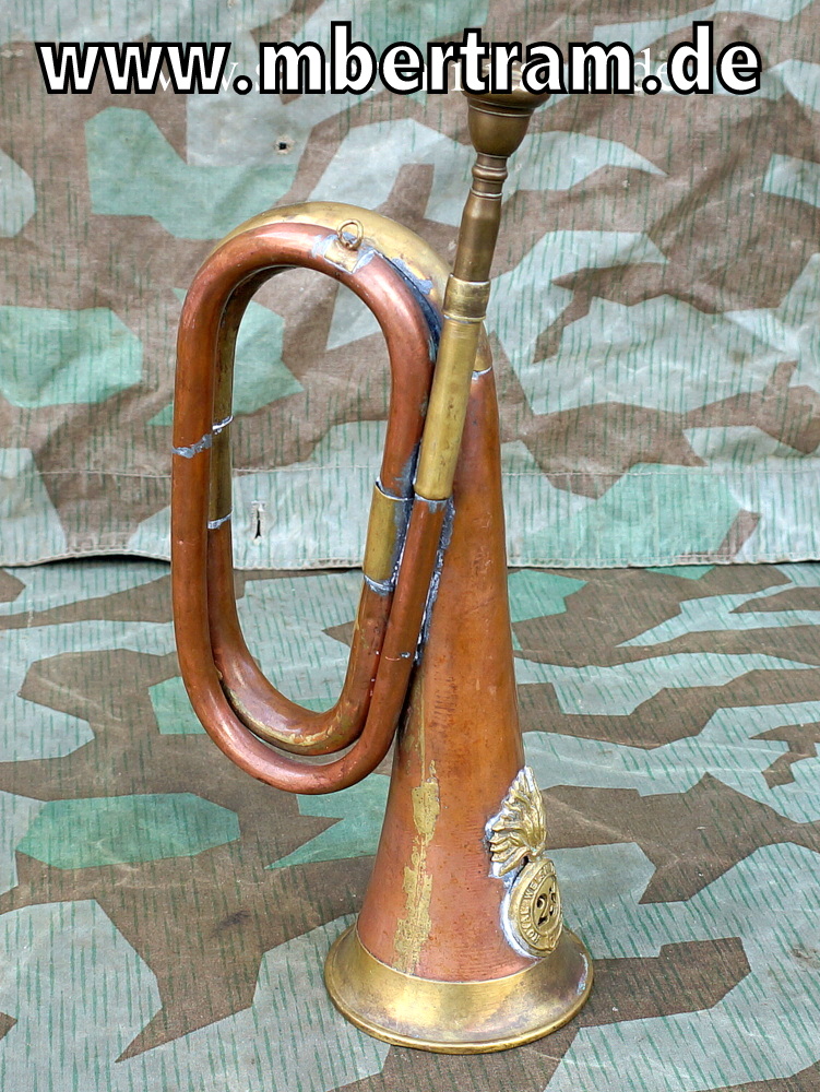 Erster Weltkrieg England Signalhorn,  "Royal Welsh Fusiliers 23"