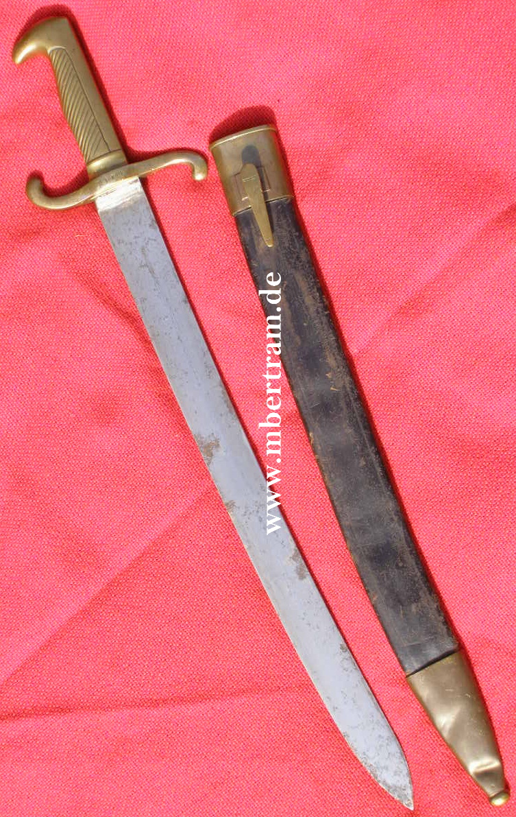 Preußen Seitengewehr M 64 . Lederscheide
