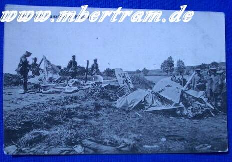 Fotopostkarte, abgestürzter französischer Flieger", 1916