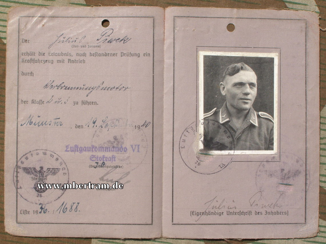 WH Führerschein Luftwaffe, 2. Fern Aufklärungs Gruppe 122