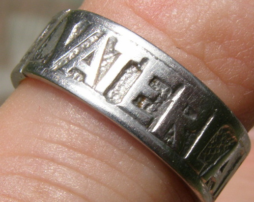 Patriotischer Fingerring, Aufschrift " Vaterlands Dank 1914"