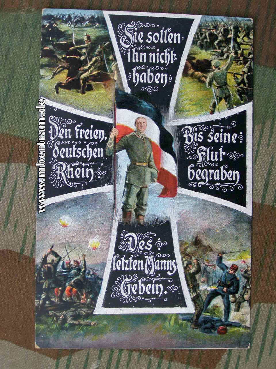 Patriotische Schmuckpostkarte 1. WK, 1915