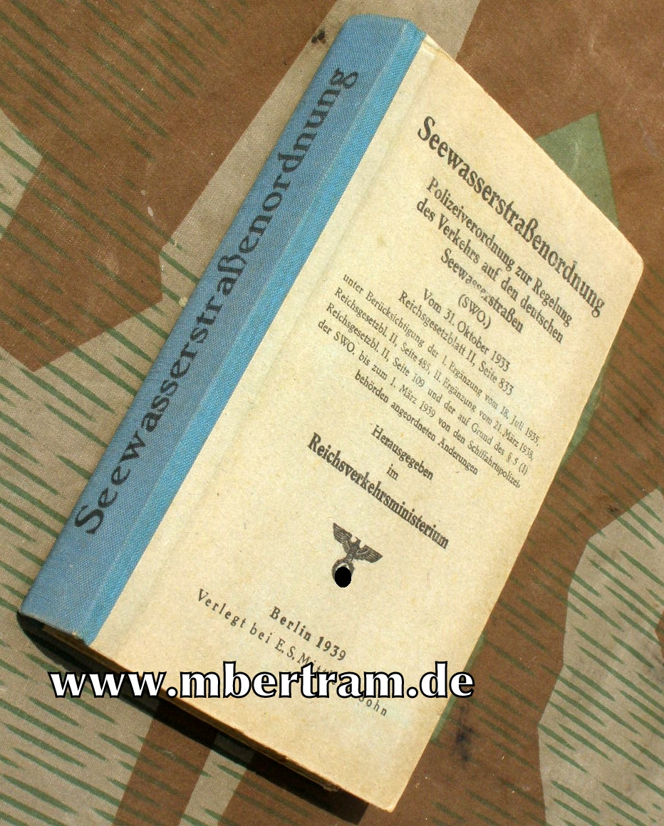 Seewasserstraßenordnung, 1939. DK Gold Träger Nachlass