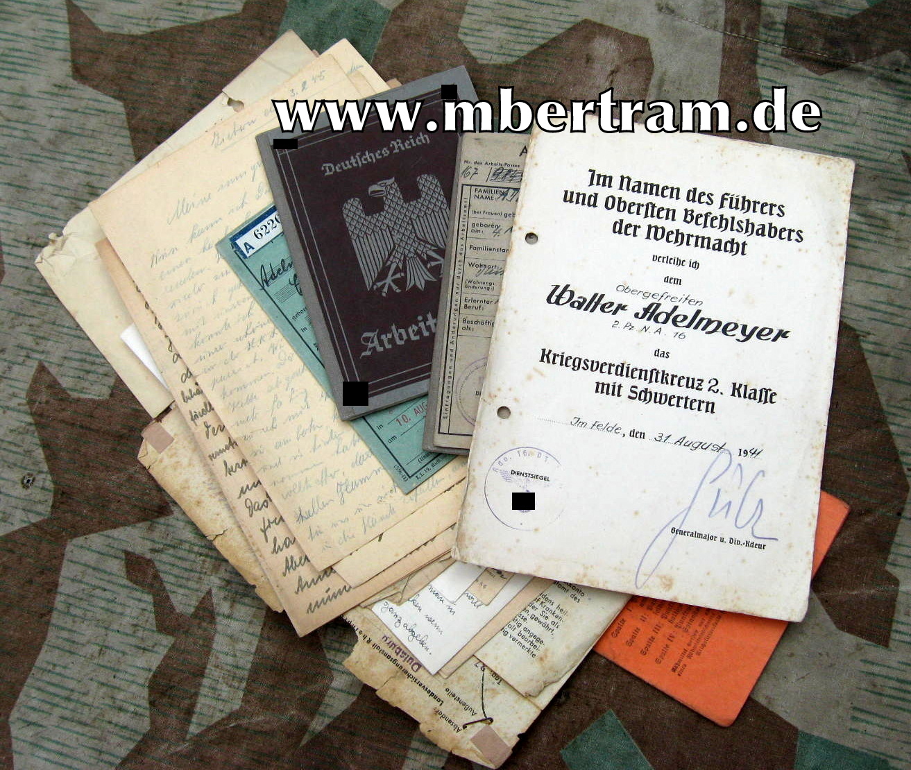 KvK Urkunde, 2.Pz.N.A.16, Signatur Briliantenträger Hube