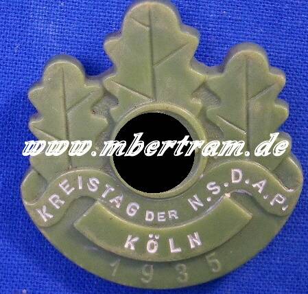 Veranstalltungsabzeichen. Kreistag der N.S.D.A.P Köln 1935