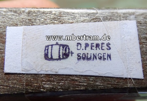 Hersteller Prägestempel der Fa. Daniel Peres Blanke Waffen Solingen