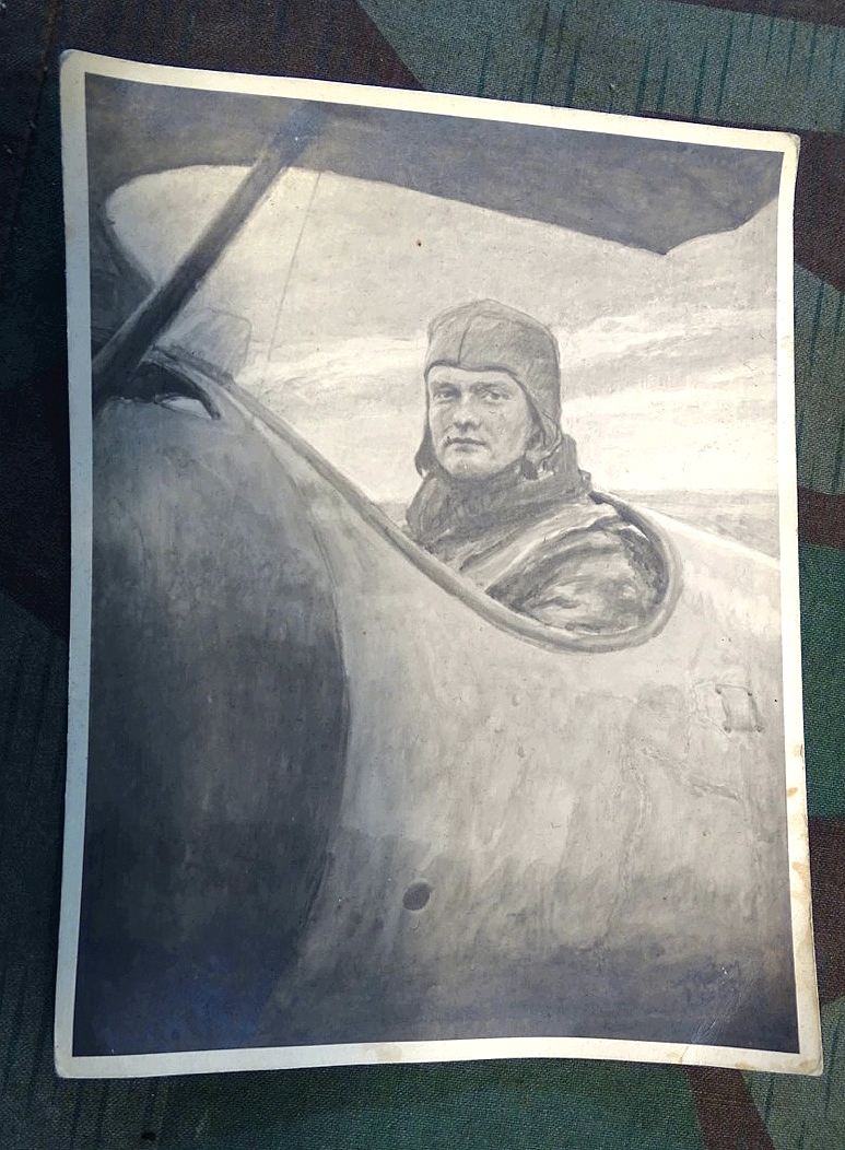 Foto eines gemalten Bildes von Manfred von Richthofen in Cambrai 1917