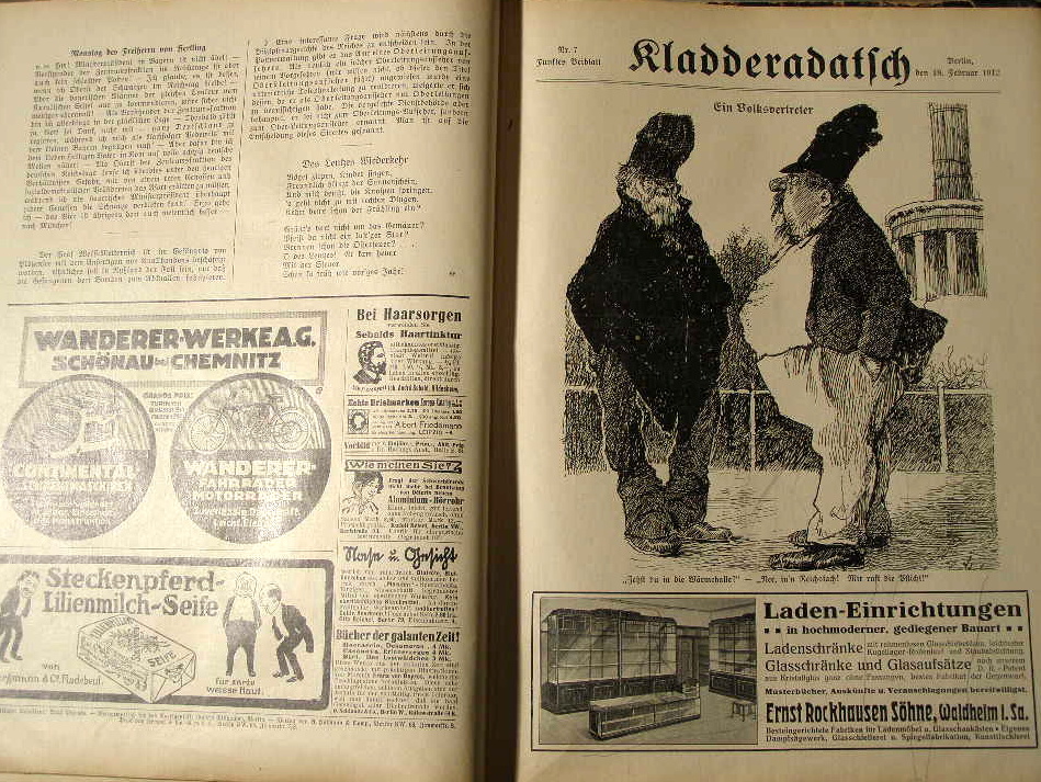 Kladderadatsch, gebunden. 1. Halbjahr 1912, Heft 1-26