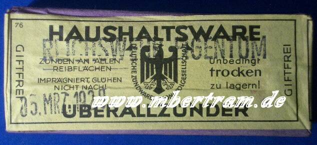 Reichswehr Streichhölzer 1929
