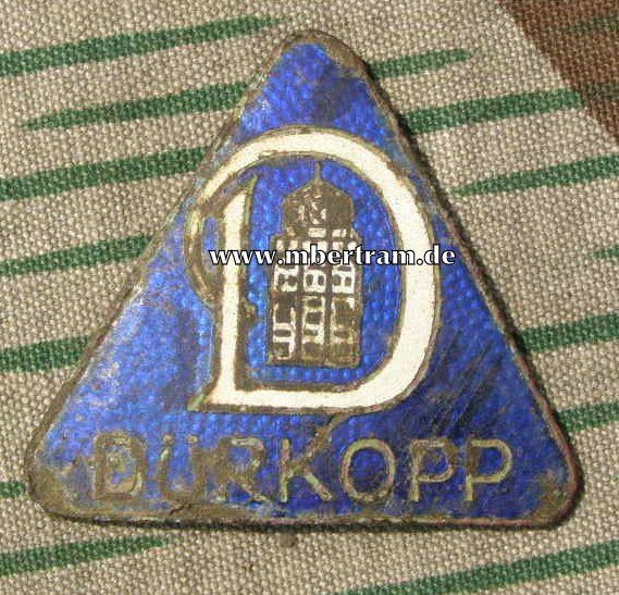 Abzeichen Fa. Dörkopp, Autos, Fahrräder, 40er Jahre