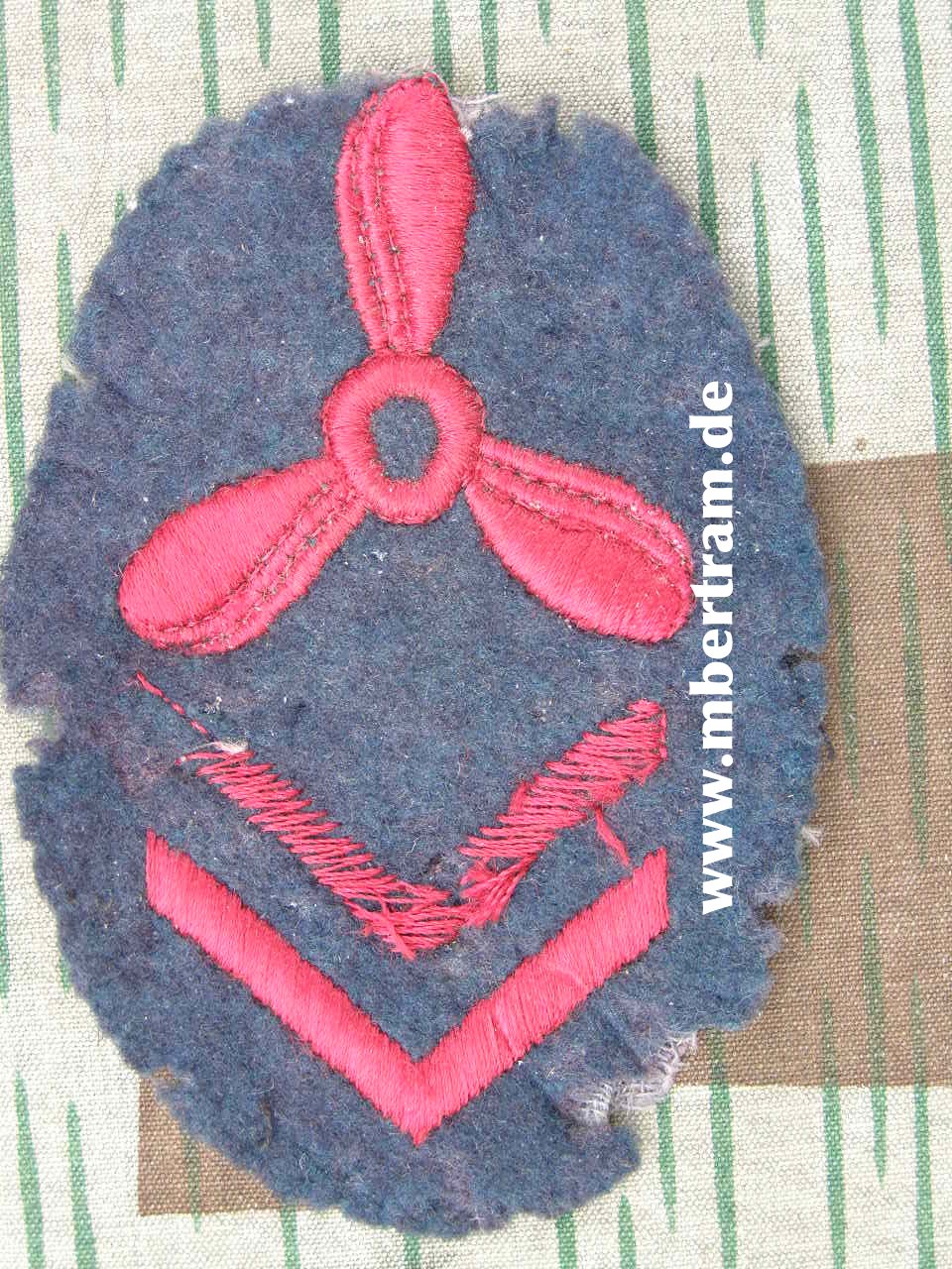 Kriegsmarine Ärmelabzeichen Motorenlehrgang 2 , bl.