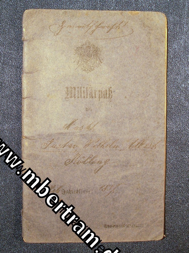 Militärpaß Musketier, 1916-18, Inf. Rgt. Graf Bülow v. Dannewitz (6.Westf.) Nr.55