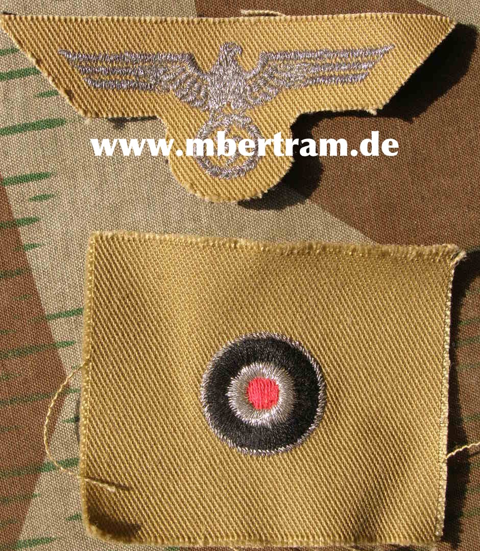 Replik: Mützenadler u. Kokarde Heer Offizier Afrikakorps