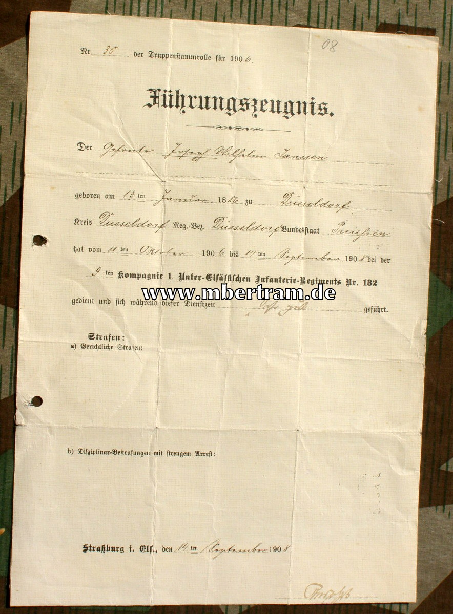 Gefreiter, 1906-08, 9 Kp. 1. unter Elsäss. Inf. Rgt. No.132