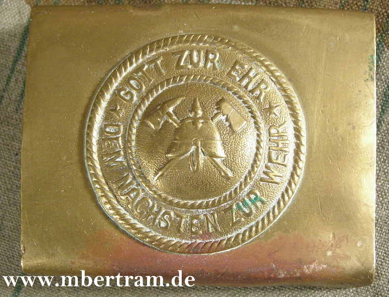 Koppelschloss freiwillige Feuerwehr um 1900-1920, Messing