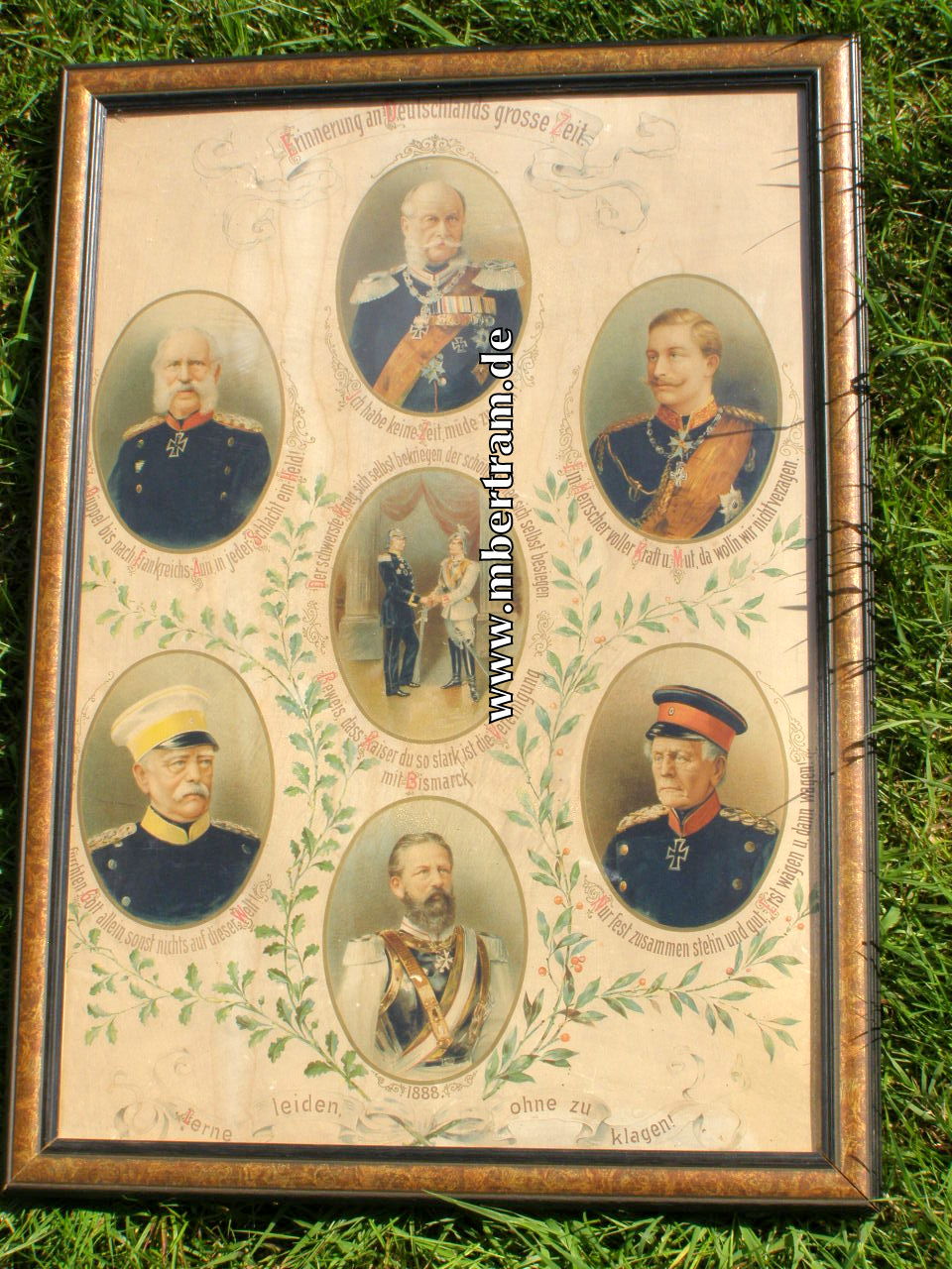 Patriotisches Bild,1910 mit Bismarck, Wilhelm I, Wilhelm II