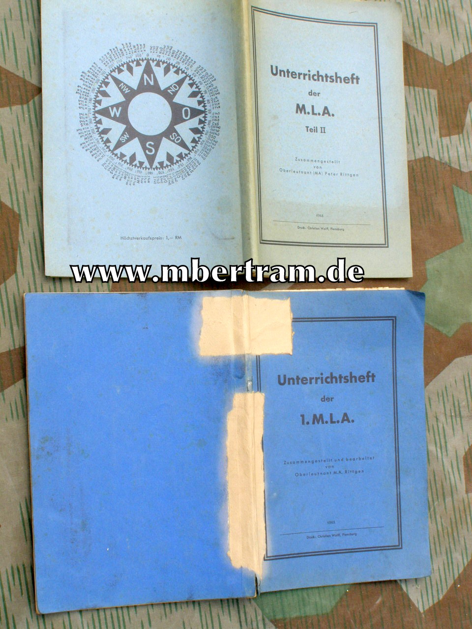 Unterrichtshefte der M.L.A., 1.u. 2. Teil,1943 DK Gold Träger