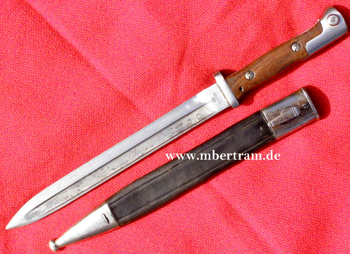 Preußen Seitengewehr M 1884/98 a.Art, Doppelhersteller WKC u. Erfurt, 1. Ersatz-MG-Kompanie