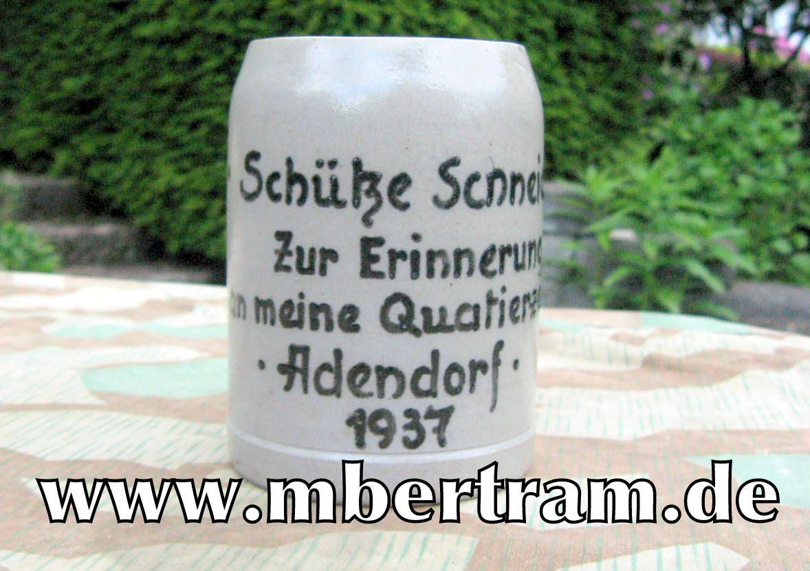 Wehrmachts Bierkrug, Adendorf 1937 UNIKAT.