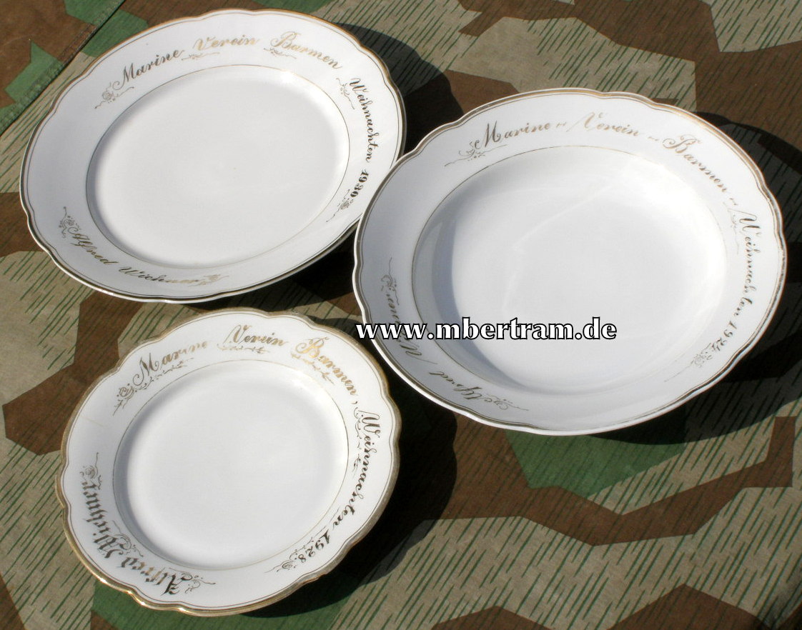 3 Ehren Geschenk Teller Marine Verein Wuppertal Barmen