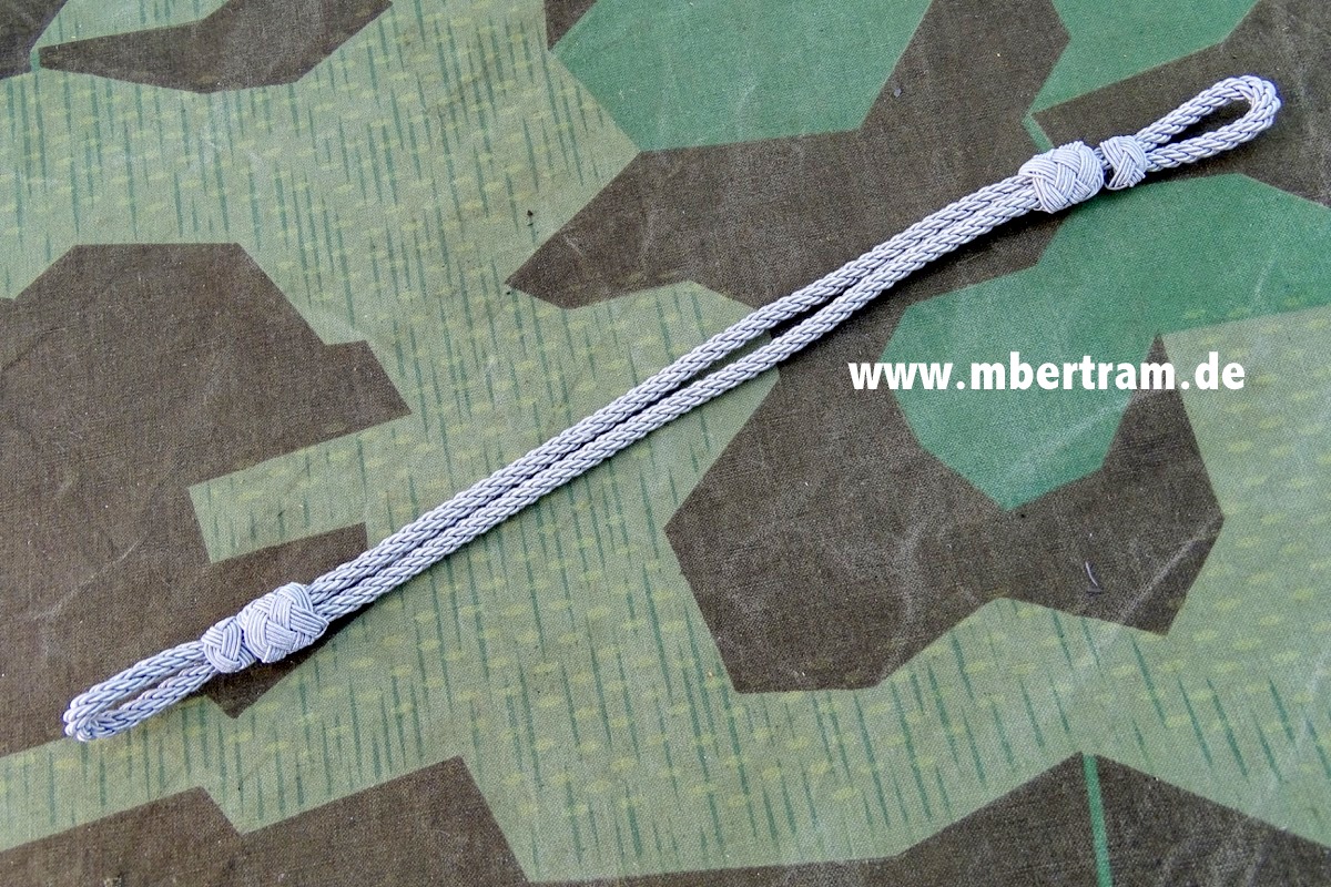 Replik: Wehrmacht Mützenkordel für die Offizierschirmmmütze Metallgepinst, 33cm
