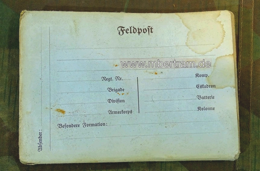 Feldpostbuch "Heimat und Welt" mit Versandumschlag 1916