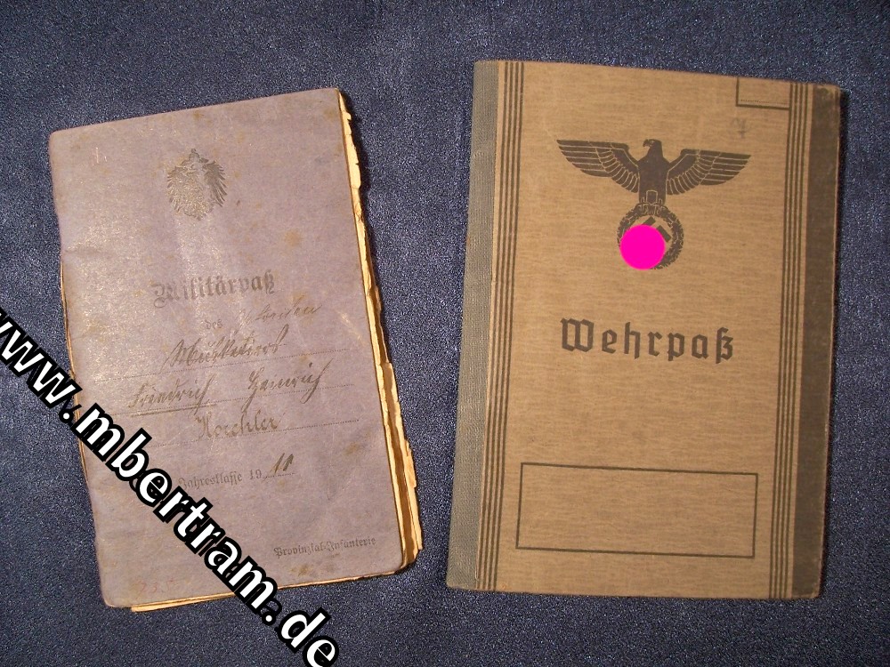 Wehrpaß und Militärpaß Infanterie, 1945 in Panzer Ers.Abt.500
